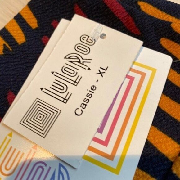 0345 LulaRoe Cassie Pencil Skirt Women Size XL Brown and Gold MLM Print … - Picture 2 of 3